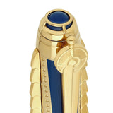 St Dupont Penna 20 Leghe Sotto i Mari dettaglio cappuccio con oblò in lacca blu, clip bussola e pinne dorate 420050XL