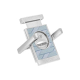 St Dupont Tagliasigari Cigar Stand Monogram 1872 dettaglio meccanismo aperto con lama e motivo monogram azzurro 003480M