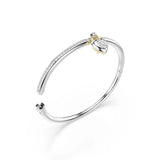 Swarovski Bracciale Idyllia aperto, vista meccanismo chiusura tilt up e charm cuore con cristalli pavé 5737266