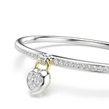 Swarovski Bracciale Idyllia dettaglio ravvicinato charm doppio cuore con cristalli pavé e accenti dorati 5737266