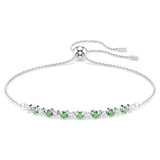 Swarovski Bracciale Matrix Green con Swarovski Zirconia verdi e bianche, chiusura scorrevole a sfera placcatura rodio 5758987