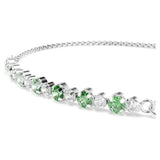 Swarovski Bracciale Matrix Green dettaglio zirconi verdi e trasparenti alternati con montatura a griffe in rodio 5758987
