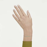 Swarovski Bracciale Matrix Green indossato con zirconi verdi e trasparenti su catena placcata rodio 5758987