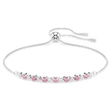 Swarovski Bracciale Matrix Pink con zirconi rosa e bianchi alternati, chiusura scorrevole a sfera in rodio 5763042