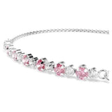 Swarovski Bracciale Matrix Pink dettaglio zirconi rosa e trasparenti a griffe su catena placcata rodio 5763042