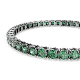 Swarovski Bracciale Matrix Tennis dettaglio ravvicinato zirconi verdi taglio brillante con castoni in rutenio 5743446