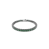 Swarovski Bracciale Matrix Tennis con zirconi verdi e placcatura rutenio, chiusura a linguetta 5743446