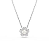 Swarovski Collana Ariana Grande pendente fiore con cristalli pavé e perla centrale placcatura rodio 5755817