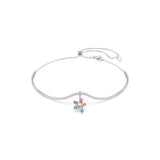 Swarovski Collana Ariana Grande choker rodiata con pendente fiore multicolore in zirconi e perla centrale 5749189