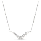 Swarovski Collana Classica in argento sterling con pendente curvo pavé di zirconi bianchi, design calla lily 5740342