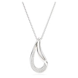 Swarovski Collana Classica pendente a goccia in argento sterling con zirconi cubici bianchi pavé 5740344