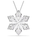 Swarovski Collana Idyllia Snowflake vista posteriore dettaglio montatura rodio e meccanismo spilla 5754685