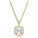 Swarovski Collana Una pendente cushion cristallo bianco con alone di cristalli, finitura oro 18K 5764761