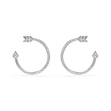 Swarovski Orecchini Idyllia a cerchio con cristalli bianchi e design freccia di Cupido in metallo rodiato 5741522