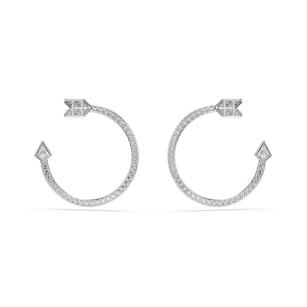 Flongo Orecchini A Croce In Acciaio Inox Argento Per Donna - Ipoallergenici, Misura 2.5 Cm, Regalo San Valentino - copertina