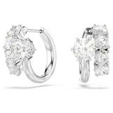 Swarovski Orecchini Matrix Hoop a cerchio con Swarovski Zirconia bianche e finitura rodio, vista laterale 5753572