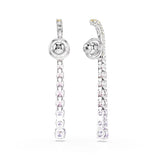 Swarovski Orecchini Matrix vista posteriore dettaglio montatura placcata rodio e incastonatura zirconi 5751195