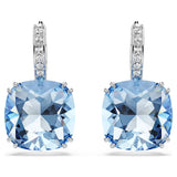 Swarovski Orecchini Millenia con cristallo azzurro taglio cuscino e pavé di cristalli su montatura rodiata 5756150