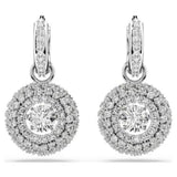 Swarovski Orecchini Sublima Round vista frontale motivo circolare con Zirconia bianche e placcatura rodio 5738193