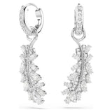Swarovski Orecchini Vienna Feather dettaglio cristalli e zirconia tagli misti su motivo piuma placcatura rodio 5754272