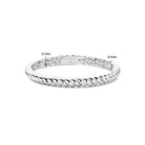Ti Sento Bracciale Intrecciato argento placcato platino con dimensioni banda 6mm, design a spirale 23095SI/S