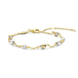 Ti Sento Bracciale Perle in argento 925 placcato oro giallo con perle e sfere bicolor, chiusura a moschettone 23076ZY
