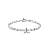 Ti Sento Bracciale Tennis Baguette dettaglio larghezza 3,5mm con zirconi bianchi taglio baguette in argento 23041ZI/S