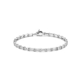 Ti Sento Bracciale Tennis Baguette in argento con zirconi bianchi taglio baguette, chiusura a moschettone 23041ZI/S