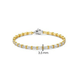 Ti Sento Bracciale Tennis Baguette dettaglio larghezza 3,5mm, zirconi bianchi su argento placcato oro giallo 23041ZY/S