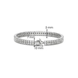Ti Sento Bracciale Tennis Doppio dettaglio dimensioni chiusura 10mm, larghezza 7mm e spessore 5mm argento 23067ZI
