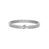 Ti Sento Bracciale Tennis Doppio in argento placcato platino con doppia fila di zirconi bianchi pavé 23067ZI
