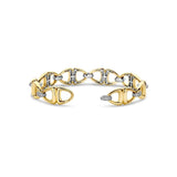 Ti Sento Bracciale Triangoli vista chiusura e retro maglie in argento e oro giallo con pavé di zirconi bianchi 23087ZY/S