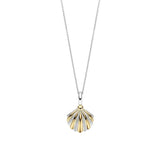Ti Sento Collana Conchiglia pendente a conchiglia in argento 925 con dettagli oro giallo e zirconi bianchi 6863ZY