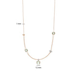 Ti Sento Collana Pietre dimensioni pietra 12mm e catena 1mm, argento placcato oro rosa con zirconi 34122GR/50
