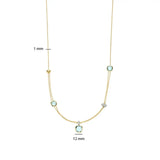 Ti Sento Collana Pietre dettaglio dimensioni pietra cushion 12mm e catena 1mm in argento placcato oro 34122TY/50