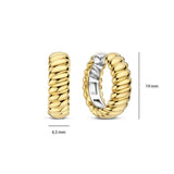 Ti Sento Orecchini Cerchio dimensioni 19mm diametro e 6,5mm larghezza, argento placcato oro giallo 18kt 78066SY