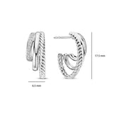 Ti Sento Orecchini Cerchio in argento con zirconi bianchi, dimensioni 17,5mm altezza e 6,5mm larghezza 78068ZI