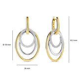 Ti Sento Orecchini Pendenti Structures dimensioni 45,5x26mm, diametro 30mm, argento dorato con zirconi bianchi 78067ZY