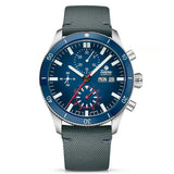 Tutima Grand Flieger Airport cronografo quadrante blu dégradé con cinturino Cordura grigio, ghiera subacquea blu 6407-01