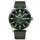 Tutima Grand Flieger Airport orologio automatico quadrante verde dégradé cinturino Cordura verde ghiera girevole 6106-03