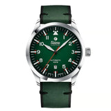 Tutima Grand Flieger Automatic quadrante verde dégrade con cinturino pelle verde, indici arabi luminosi 6105-29