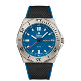Tutima M2 Seven Seas orologio subacqueo quadrante blu con cinturino kevlar nero, lunetta in titanio sabbiato 6151-11