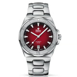 Tutima M2 Seven Seas S orologio automatico quadrante rosso dégradé bracciale acciaio lunetta girevole 6156-08