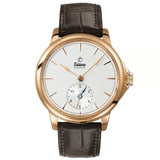 Tutima Patria Orologio da Polso in oro rosa 18kt quadrante argentato con piccoli secondi e cinturino alligatore marrone 6601-02