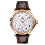 Tutima Patria Power Reserve quadrante argentato cassa oro rosa 18kt cinturino alligatore marrone numeri arabi 6602-01