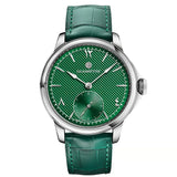 Tutima Patria Edizione Limitata quadrante verde guilloché con indici arabi e bastoni, cinturino alligatore verde 6612-98