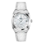 Tutima Saxon One Lady orologio automatico quadrante madreperla bianco con cinturino alligatore bianco acciaio 6700-03