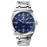 Tutima Saxon One M orologio automatico quadrante Steel Blue con bracciale acciaio, indici misti e giorno-data 6121-03