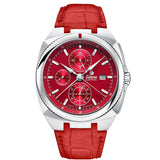 Tutima Saxon One Chronograph Racing Red quadrante rosso con cinturino alligatore rosso e cassa acciaio 6420-09