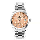Tutima Sky orologio donna automatico quadrante Peach Fuzz con rilievo esagonale, bracciale acciaio inossidabile 6705-04